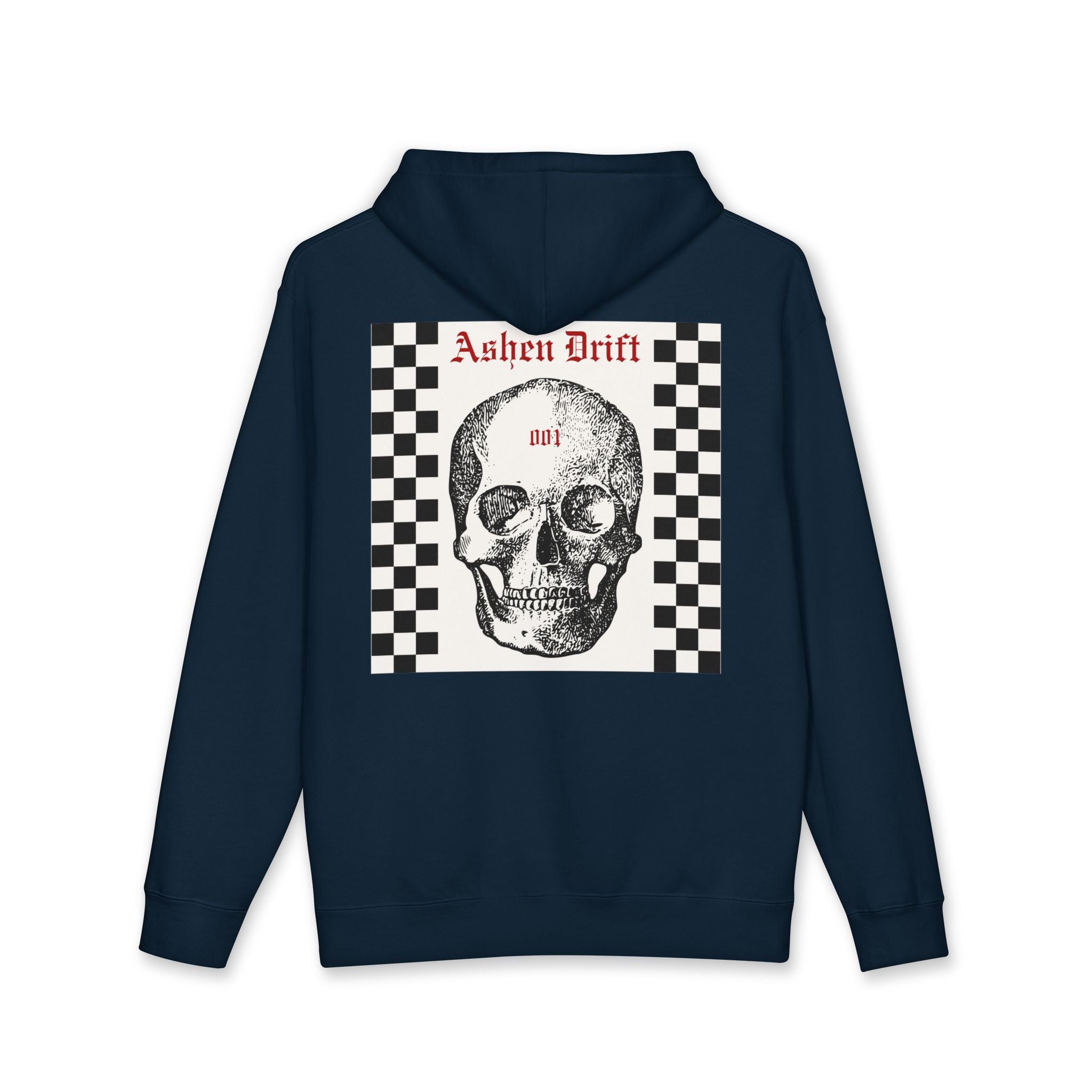ASHEN DRIFT — Checkered Skull 001 Hoodie